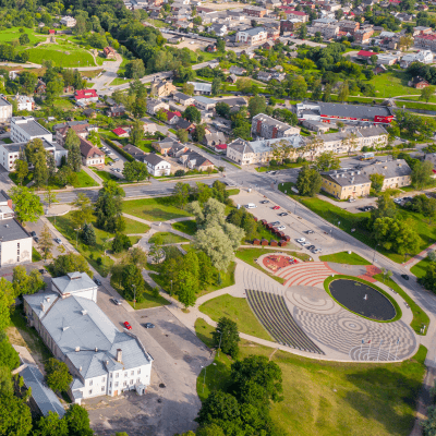 Latgales pilsēta Rēzekne no putna lidojuma